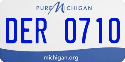 MI license plate DER0710