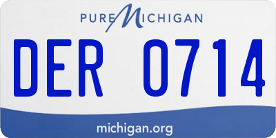 MI license plate DER0714
