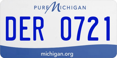 MI license plate DER0721