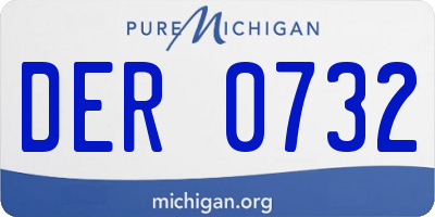 MI license plate DER0732