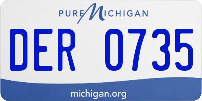 MI license plate DER0735