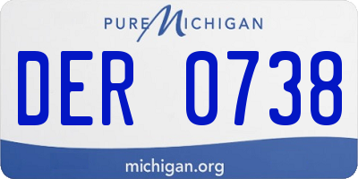 MI license plate DER0738