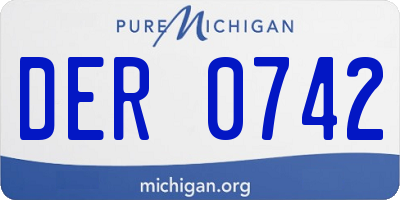MI license plate DER0742