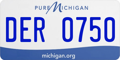 MI license plate DER0750