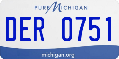 MI license plate DER0751