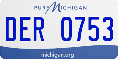 MI license plate DER0753