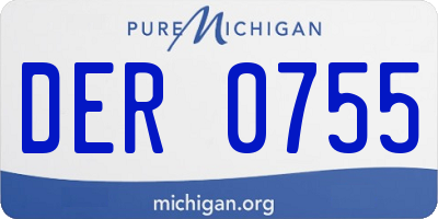 MI license plate DER0755