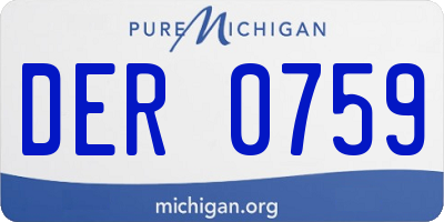 MI license plate DER0759