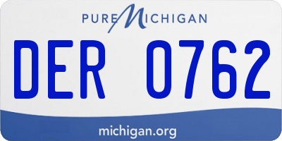 MI license plate DER0762