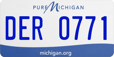MI license plate DER0771