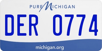 MI license plate DER0774