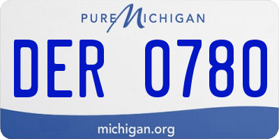 MI license plate DER0780