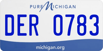 MI license plate DER0783