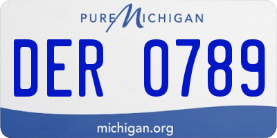 MI license plate DER0789