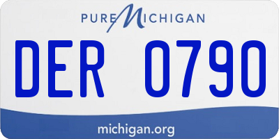 MI license plate DER0790