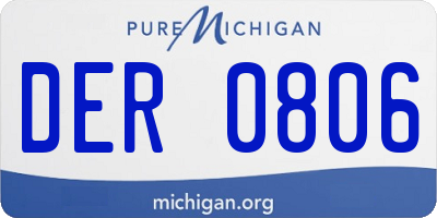 MI license plate DER0806