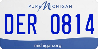 MI license plate DER0814