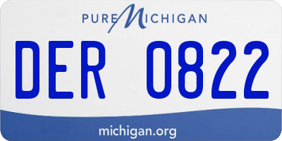 MI license plate DER0822