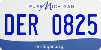 MI license plate DER0825