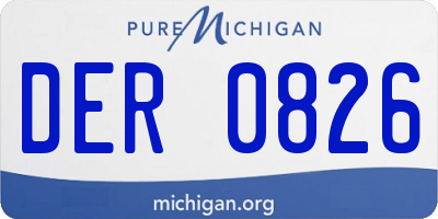 MI license plate DER0826