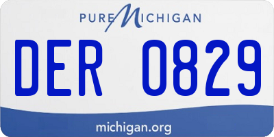 MI license plate DER0829
