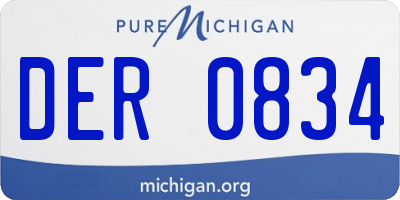 MI license plate DER0834