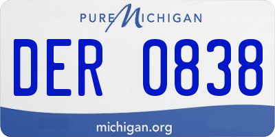 MI license plate DER0838