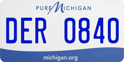 MI license plate DER0840