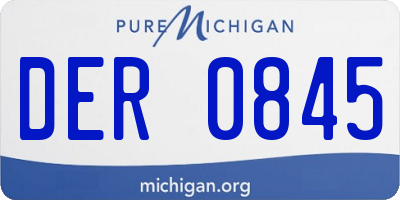 MI license plate DER0845