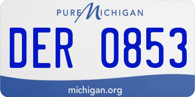 MI license plate DER0853
