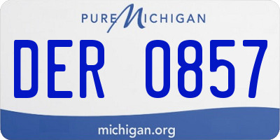MI license plate DER0857
