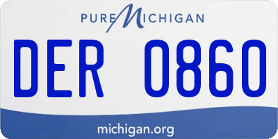 MI license plate DER0860