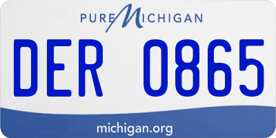 MI license plate DER0865