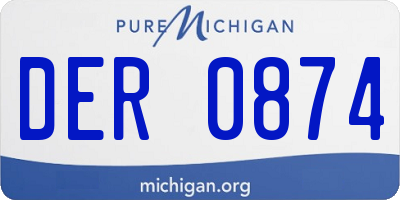 MI license plate DER0874