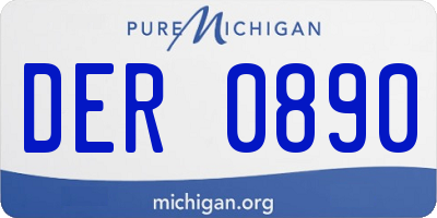 MI license plate DER0890