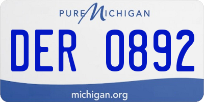 MI license plate DER0892