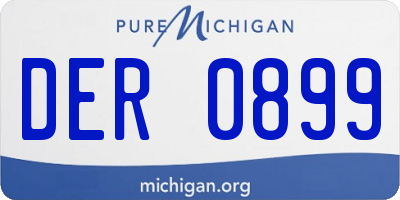 MI license plate DER0899
