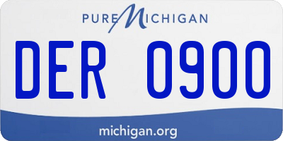 MI license plate DER0900