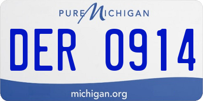 MI license plate DER0914