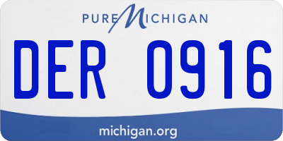 MI license plate DER0916