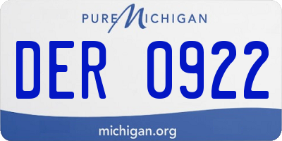 MI license plate DER0922