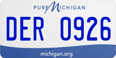 MI license plate DER0926
