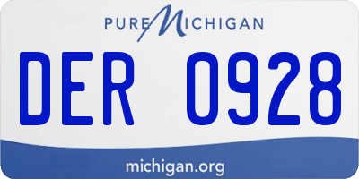 MI license plate DER0928