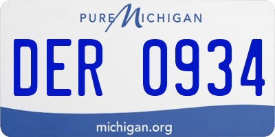 MI license plate DER0934