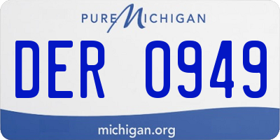 MI license plate DER0949