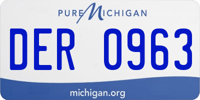 MI license plate DER0963
