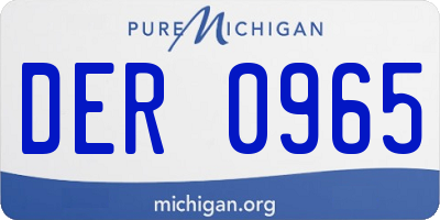 MI license plate DER0965