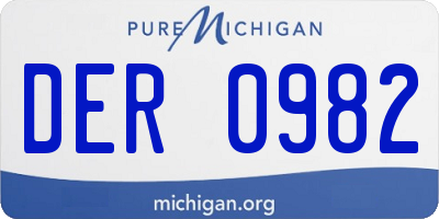 MI license plate DER0982