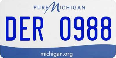 MI license plate DER0988
