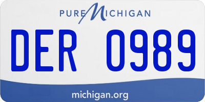 MI license plate DER0989